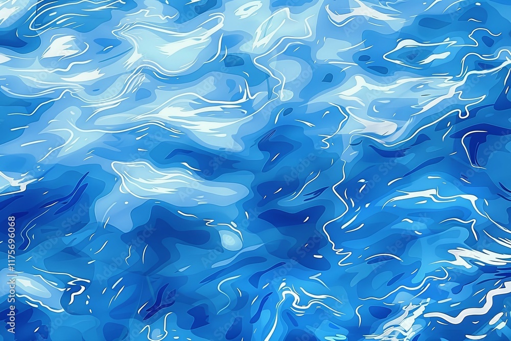 Abstract blue water surface pattern with swirling reflections. Seamless vector design for backgrounds, wallpapers, and textiles. Abstract blue water surface pattern with swirling reflections. Seamless vector design for backgrounds, wallpapers, and textiles.