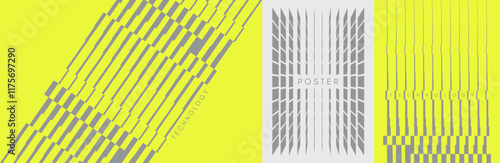 Image of multiple lines of different thicknesses with transition and shift effect. Dynamic gradient pattern. Vector for banner, flyer, cover or brochure.