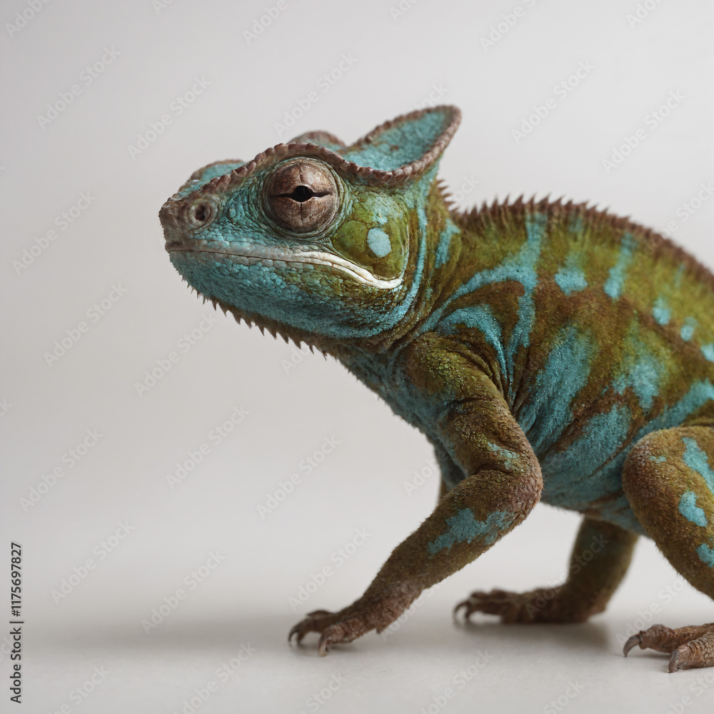 Obraz premium chameleon on gray background