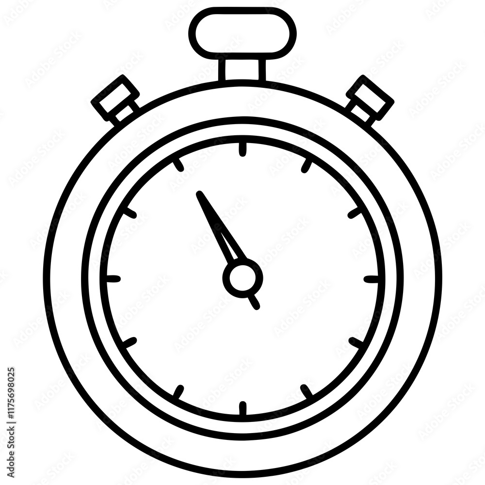 Minimalist Exam Timer Line Art Vector Minimalist Exam Timer Line Art Vector