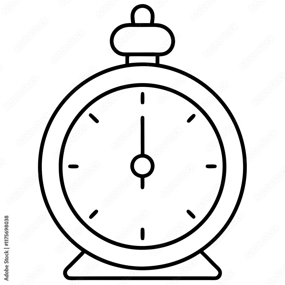 Minimalist Exam Timer Line Art Vector Minimalist Exam Timer Line Art Vector
