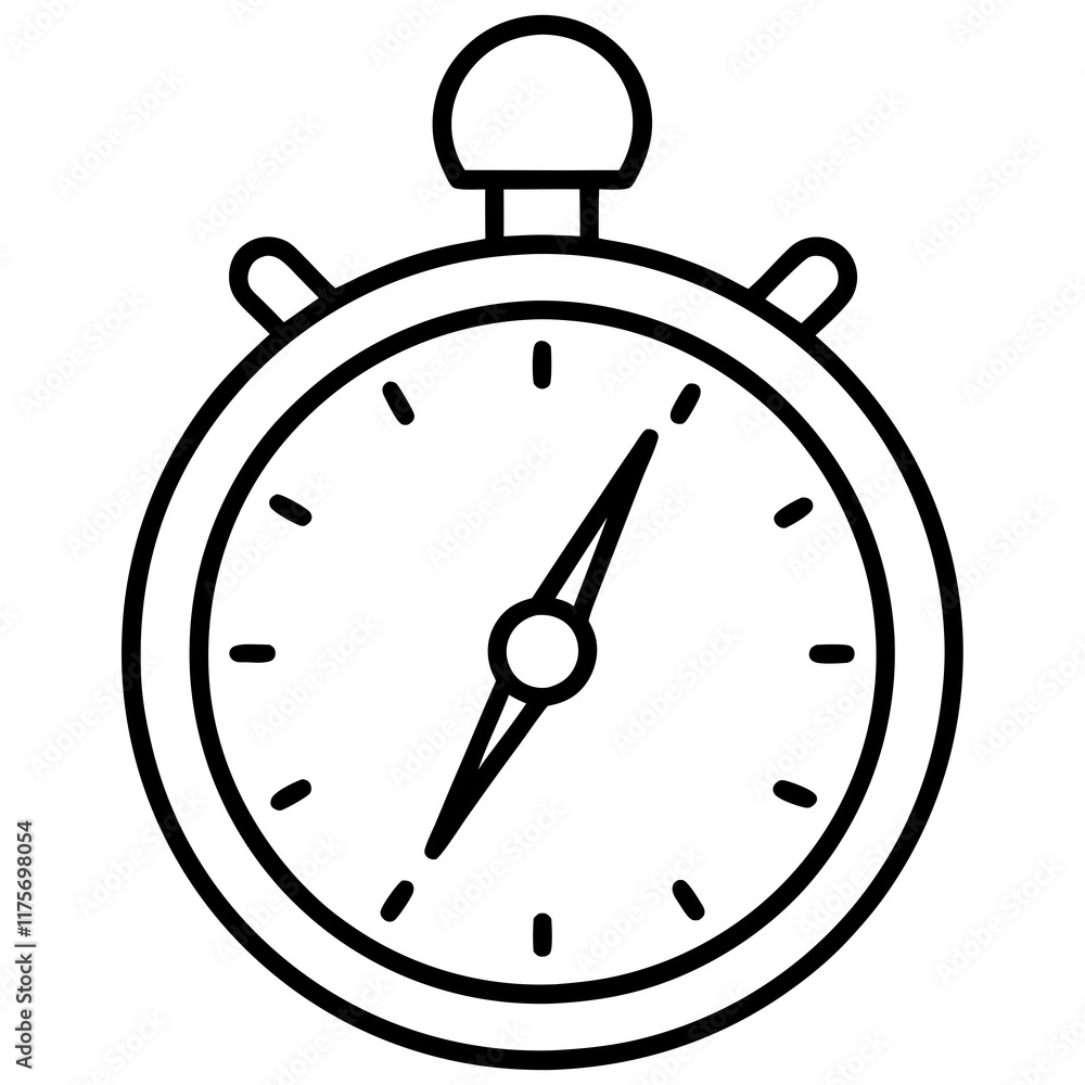 Minimalist Exam Timer Line Art Vector Minimalist Exam Timer Line Art Vector