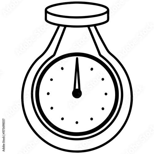 Minimalist Exam Timer Line Art Vector photo