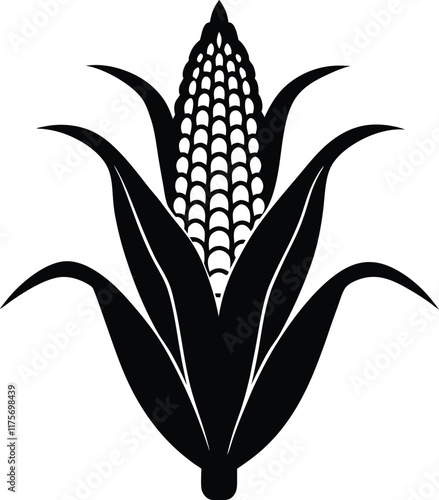 Maize corn silhouette vector illustration 