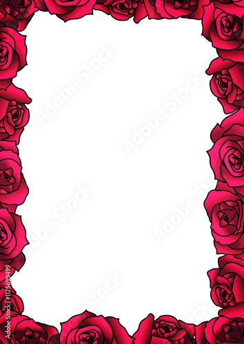 Red / Pink Rose Border Frame.