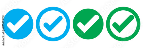tick mark with checkbox icon. green checkmark sign for app, ui, website. vector illustration on transparent background.
