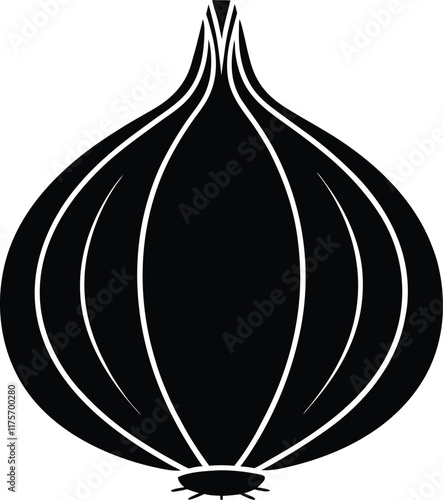 Onion silhouette vector illustration