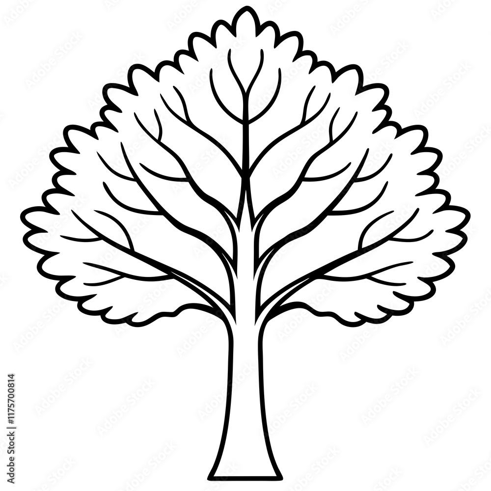 Minimalist Tree Line Art Design Minimalist Tree Line Art Design
