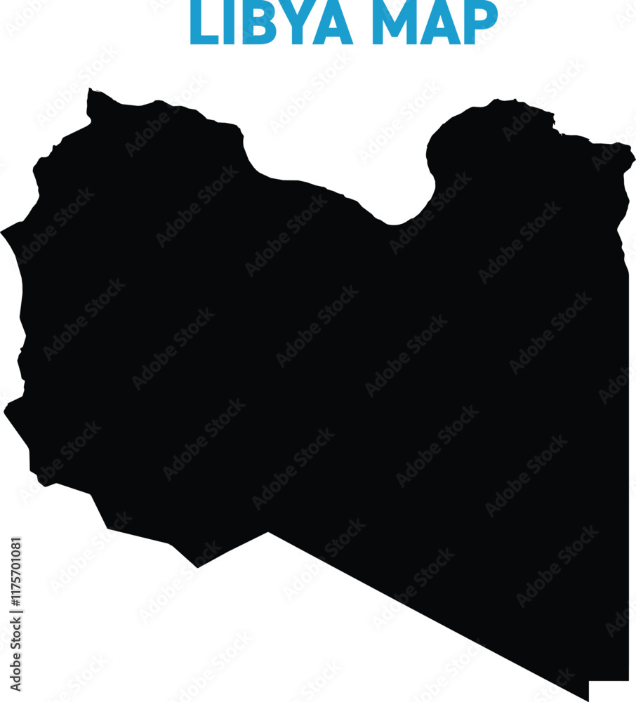 High detailed map of Libya. Outline map of Libya. Africa High detailed map of Libya. Outline map of Libya. Africa