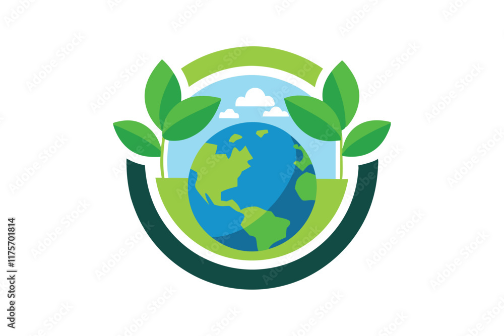 A logo featuring the Earth surrounded by leaves, emphasizing public relations with an eco-friendly focus, Craft a simple logo that conveys the message of protecting our planet A logo featuring the Earth surrounded by leaves, emphasizing public relations with an eco-friendly focus, Craft a simple logo that conveys the message of protecting our planet