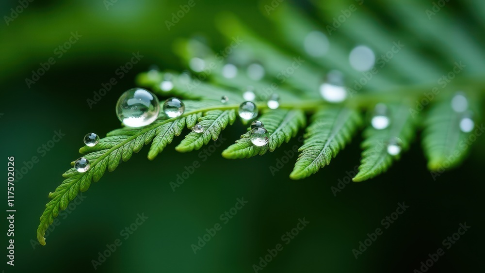 Close-Up of Dewdrops on a Vibrant Green Fern Leaf
Close-Up of Dewdrops on a Vibrant Green Fern Leaf