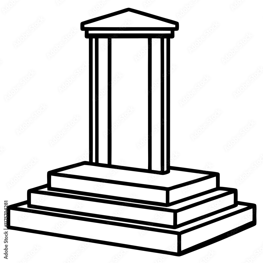 Modern Podium Outline Vector Modern Podium Outline Vector