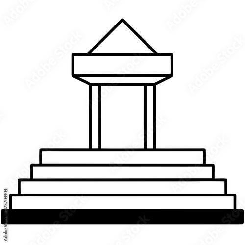 Modern Podium Outline Vector