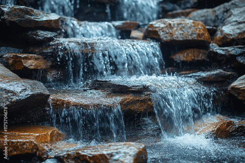 Wallpaper Mural Cascading Water Over Smooth Rocks Creates A Miniature Waterfall Torontodigital.ca