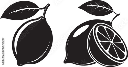Lemon silhouette in different pecies of fruit with icon vector design.