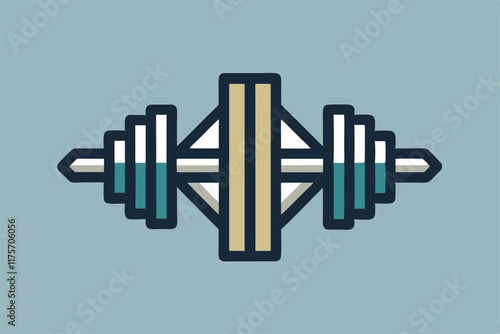 This logo features a minimalist dumbbell design with crisp lines, emphasizing strength and fitness, A simple logo of a dumbbell with clean lines and negative space