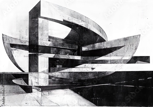 Abstract architecture in black and white