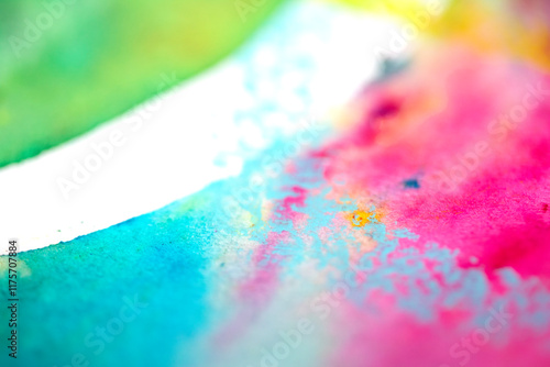 Vibrant Watercolor and Crayon Paint Background Multicoloured Close Up Creative and Arttistic photo