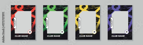 trading card template design for sports, picture frame for player performance, photo frame or border collection for hockey, basketball and football player, sports flyer design, template eps 10.