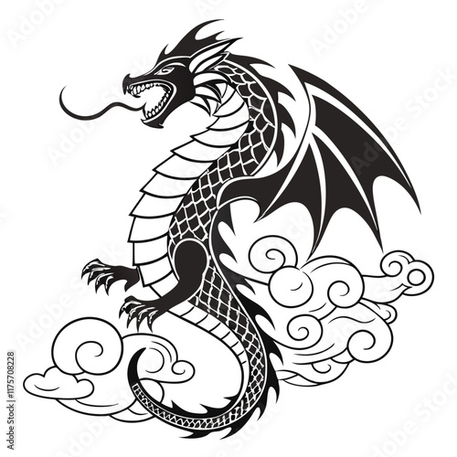 The Fantastic Silhouette of Mythological Dragons