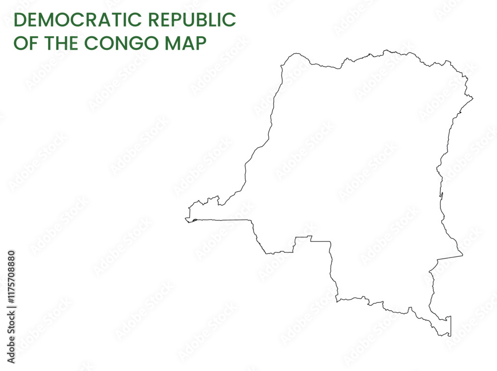 Obraz premium High detailed map of Democratic Republic of the Congo. Outline map of Democratic Republic of the Congo. Africa