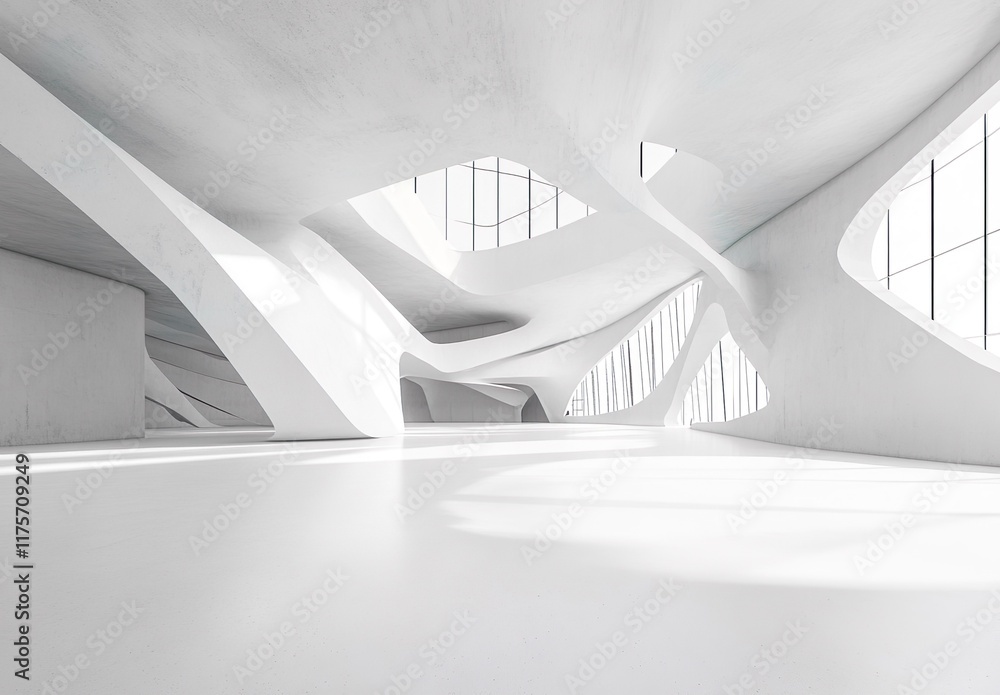 Obraz premium Abstract modern architecture background empty white opening