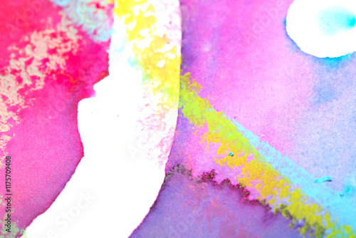 Vibrant Watercolor and Crayon Paint Background Multicoloured Close Up Creative and Arttistic photo