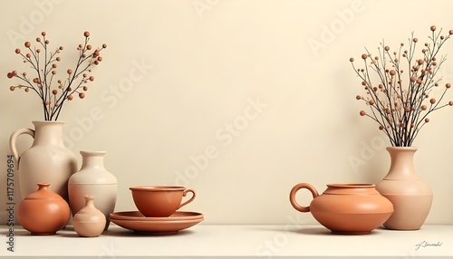 rustic earthy pottery background with textured clay surface, handmade ceramic design, and natural warm tones for artistic and craft projects