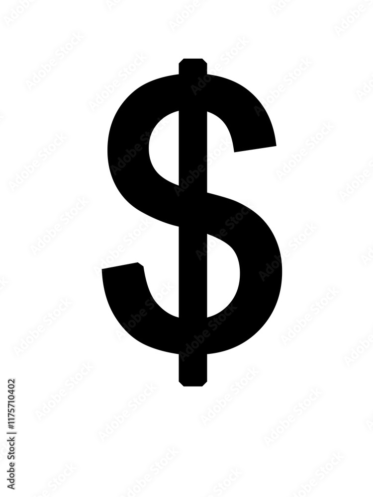 dollar sign isolated on white