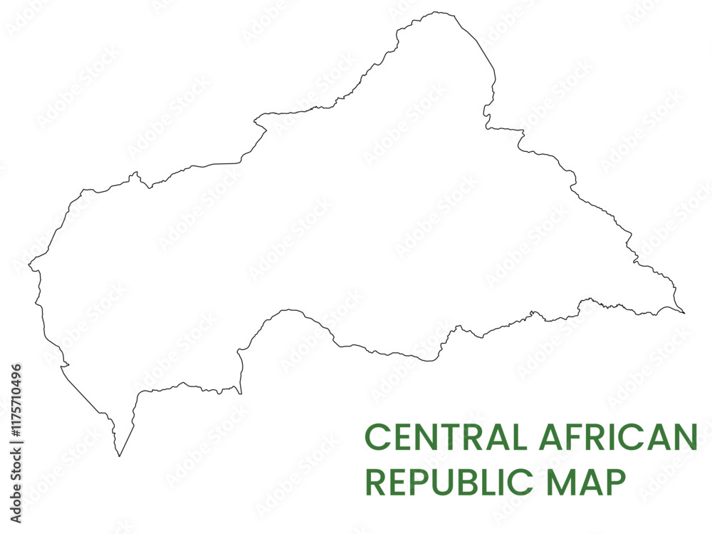 Obraz premium High detailed map of Central African Republic. Outline map of Central African Republic. Africa
