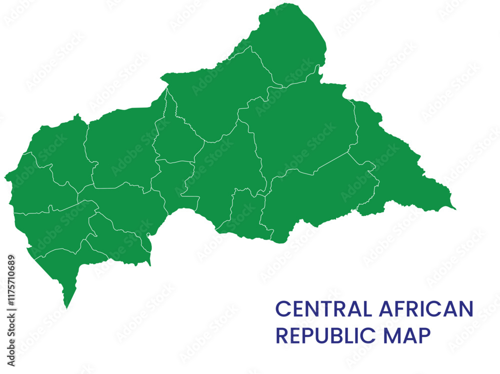 Obraz premium High detailed map of Central African Republic. Outline map of Central African Republic. Africa