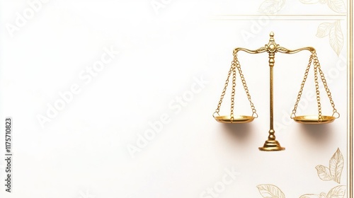 Wallpaper Mural Golden scales of justice on beige background with copy space. Torontodigital.ca