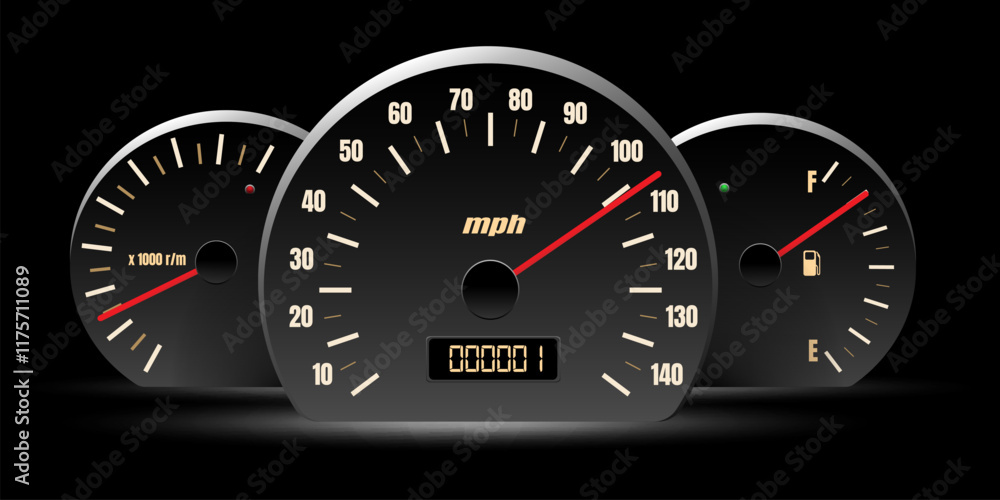 Fototapeta premium Realistic car dashboard