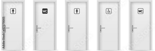 Public toilet door set