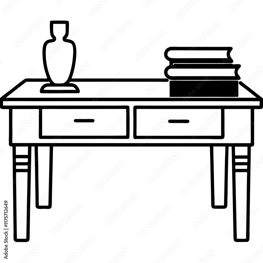 Simple Study Desk Line Drawing Simple Study Desk Line Drawing