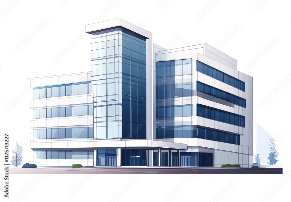 Architecture modern business buildings white grid. Architecture modern business buildings white grid.