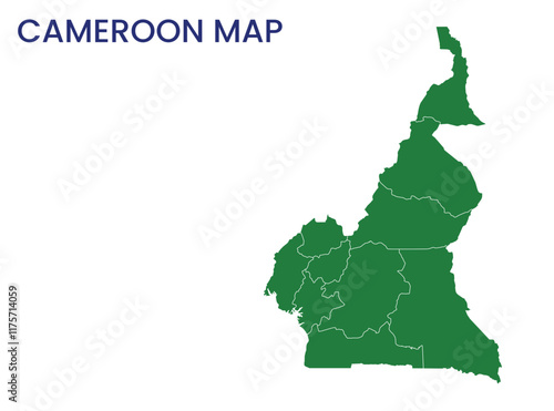 High detailed map of Cameroon. Outline map of Cameroon. Africa