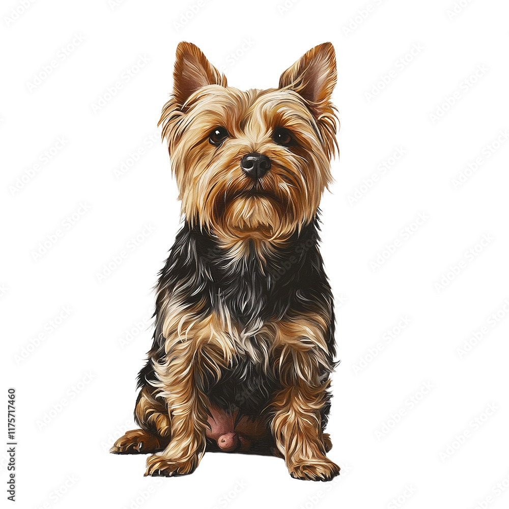 a digital painting of a small dog sitting on a transparent background, PNG image, PNG file, Generative art. a digital painting of a small dog sitting on a transparent background, PNG image, PNG file, Generative art.