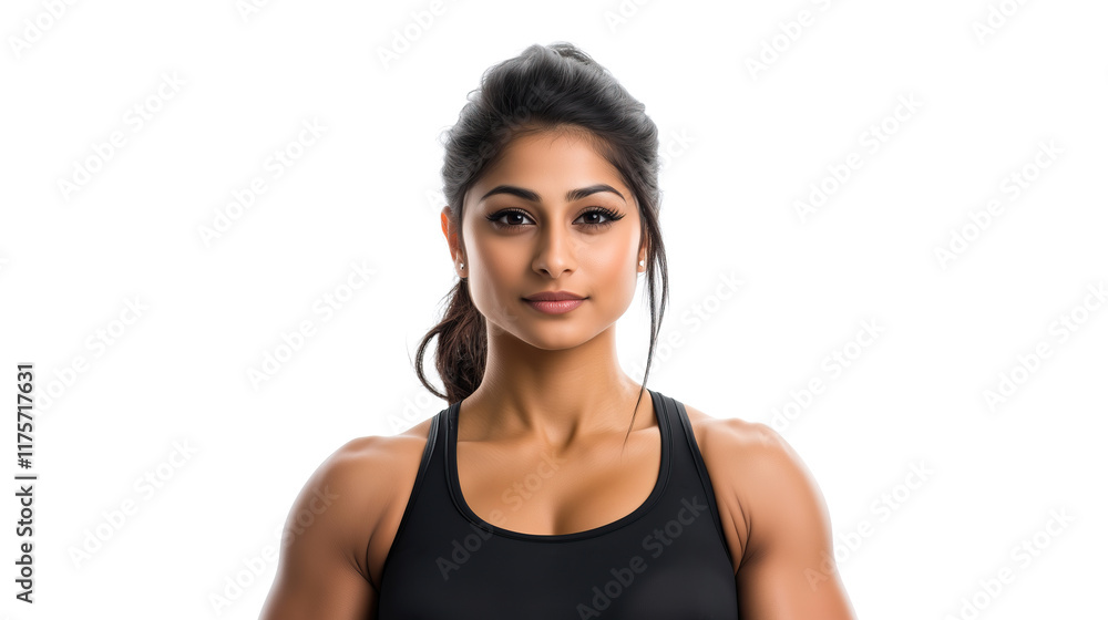 indian female fitness model isolated on white background indian female fitness model isolated on white background