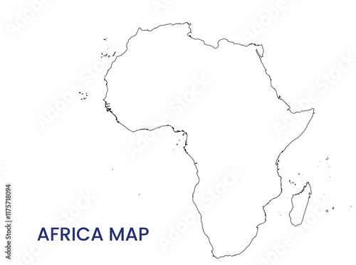 High detailed map of Africa. Outline map of Africa. Africa.