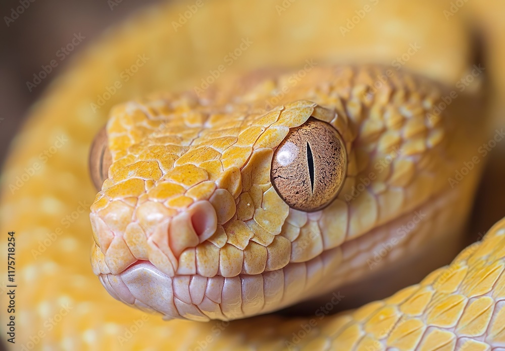 Obraz premium Blue viper snake closeup face