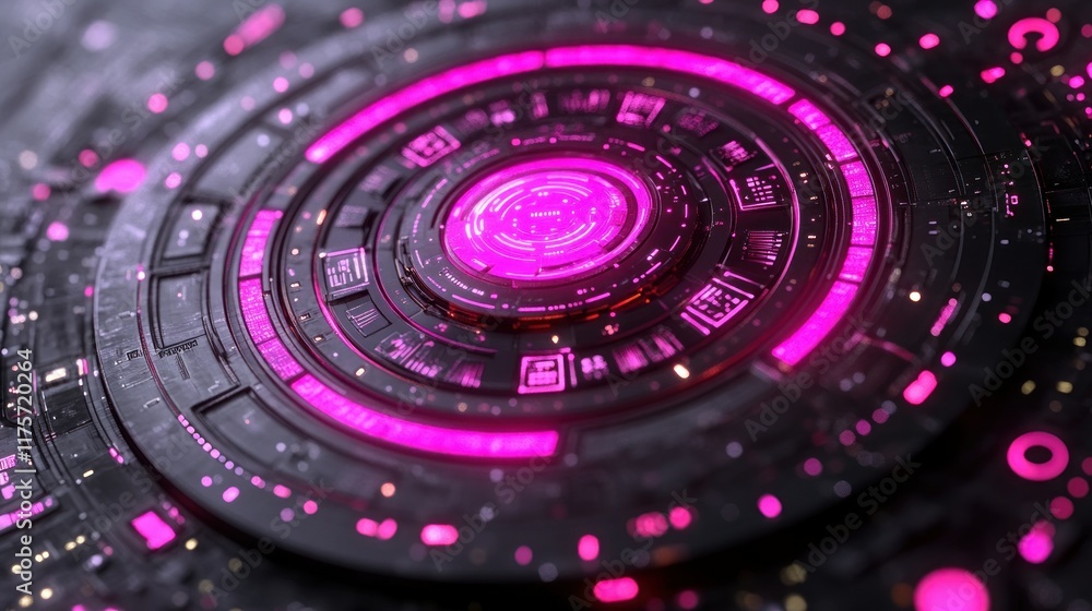 Obraz premium Futuristic Technology Interface: Abstract Cyberpunk Console Design