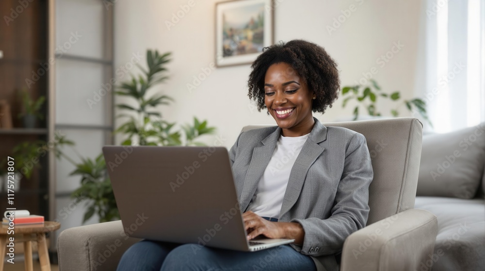 African American woman using laptop African American woman using laptop