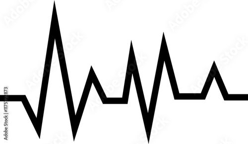 Heart beat line icon. Illustration of heartbeat and pulse rate signal of an abstract neon energy. Vector electrocardiogram and heart pattern. Wave pulse element isolated on transparent background.