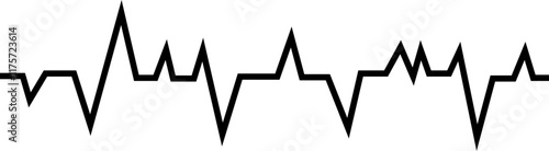 Heart beat line icon. Illustration of heartbeat and pulse rate signal of an abstract neon energy. Vector electrocardiogram and heart pattern. Wave pulse element isolated on transparent background.