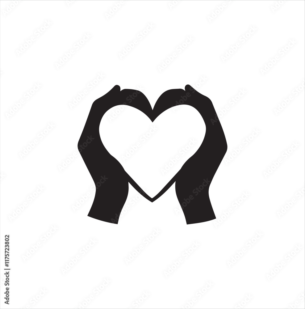 Fototapeta premium Valentine Day heart in hand Vector 