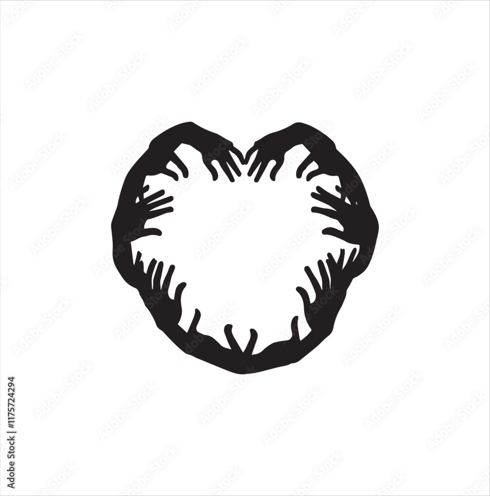 Fototapeta premium Valentine Day heart in hand Vector