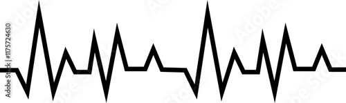 Heart beat line icon. Illustration of heartbeat and pulse rate signal of an abstract neon energy. Vector electrocardiogram and heart pattern. Wave pulse element isolated on transparent background.