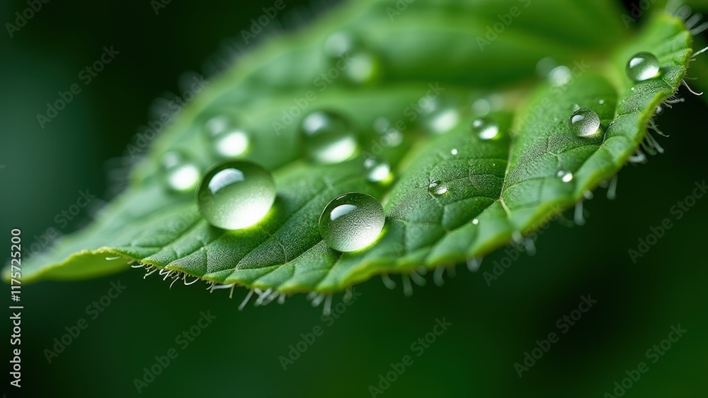 Fresh Green Leaf with Dewdrops Glowing Under Morning Sunlight
Fresh Green Leaf with Dewdrops Glowing Under Morning Sunlight