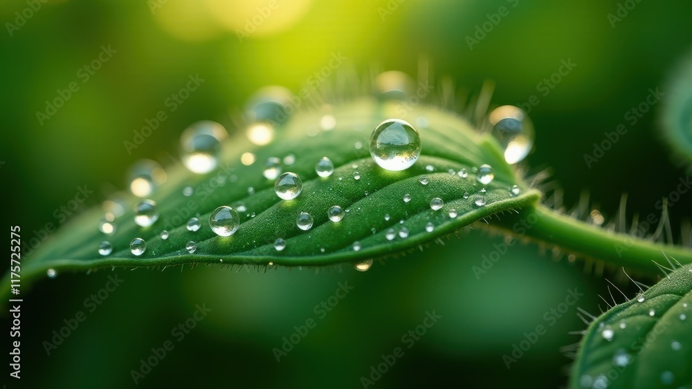 Fresh Green Leaf with Dewdrops Glowing Under Morning Sunlight
Fresh Green Leaf with Dewdrops Glowing Under Morning Sunlight